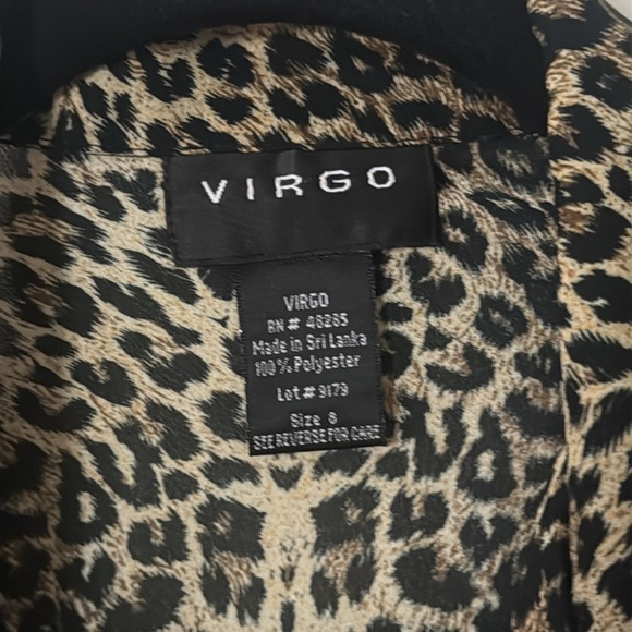 Virgo Animal Print Tie-Front Top size 8 - Picture 2 of 4
